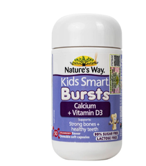 Viên uống bổ sung canxi và vitamin D3 giúp xương và răng chắc khỏe Nature's Way Kids Smart Bursts Calcium + Vitamin D3 (Hộp 50 viên)