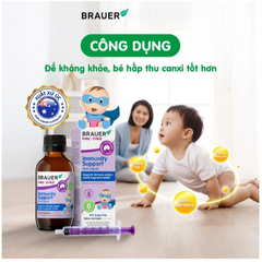 Siro bổ sung Betacarotene và Vitamin D3 giúp tăng đề kháng cho bé Brauer Baby & Child Immunity Support 100ml