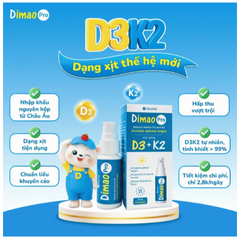 Chai xịt giúp tăng cường hấp thu canxi Dimao Pro Oral Spray D3 + K2 Valens (25ml)