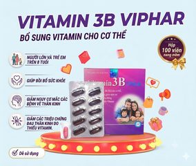Vitamin 3B Viphar Bổ Sung Vitamin B1B6B12- Hộp 100 Viên Nang Mềm