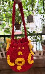 Túi len đựng tiền lì xì hoặc treo trang trí ngày lễ Tết, thêu chữ TÀI LỘC, đồ thủ công handmade