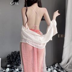 Đồ Ngủ Sexy Phong Cách Hanfu Gợi Cảm Cao Cấp Trang Phục Cổ Trang Voan Xuyên Thấu Quyến Rũ / Chụp Ảnh Cosplay - N789 Hồng Nhạt