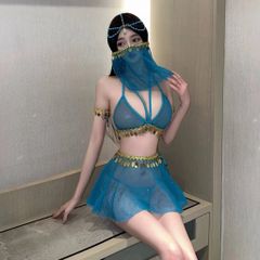Đồ Cosplay Cổ Trang Trung Hoa Hanfu Xanh Gợi Cảm Thanh Lịch Trang Phục Vũ Công Dancer Quyến Rũ Cổ Điển - N797