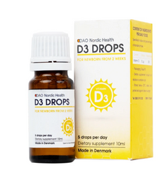 Dung dịch hỗ trợ phát triển xương, răng cho trẻ D3 Drops DAO Nordic Health (10ml)