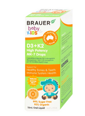 Siro giúp xương răng chắc khỏe, bổ sung vitamin D3 + K2 Brauer Baby & Kids D3 + K2 High Potency MK-7 Drops (10ml)