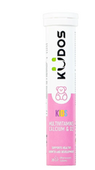 Viên sủi bổ sung calci và vitamin cho trẻ em Kudos Kids Multivitamins Plus Calcium & D3 hương dưa hấu (20 viên)