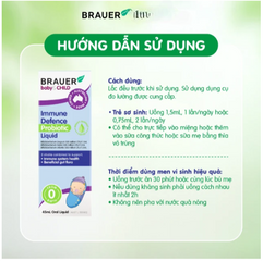 Siro giúp bổ sung lợi khuẩn, tốt cho đường ruột Immune Defence Probiotic Liquid Brauer (45ml)