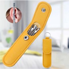 SET 6 Dụng Cụ Lấy Ráy Tai Bằng Thép Không Gỉ Kèm Túi Đựng Dụng Cụ Vệ Sinh Tai Dành Cho Gia Đình