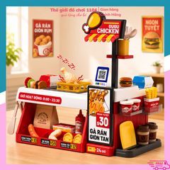 Bộ đồ chơi quầy bán gà rán mini hiệu ứng đổi màu 52 chi tiết giúp bé phát triển tư duy Thế giới đồ chơi 1104