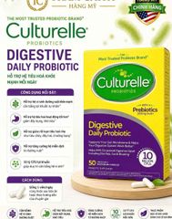 Hàng Mỹ Chính Hãng - Culturelle Digestive Daily Probiotic 50 Viên Men Vi Sinh Hỗ Trợ Tiêu Hóa Và Tăng Cường Miễn Dịch
