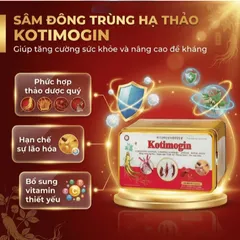 Viên uống Sâm - Đông Trùng Hạ Thảo tăng cường sức khỏe, tăng sức đề kháng Kotimogin (20 vỉ x 3 viên)