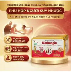 Viên uống Sâm - Đông Trùng Hạ Thảo tăng cường sức khỏe, tăng sức đề kháng Kotimogin (20 vỉ x 3 viên)