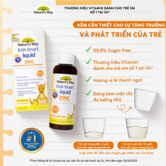 Siro bổ sung kẽm và hỗ trợ kích thích thèm ăn Kids Smart Liquid Zinc Nature's Way (Hộp 100ml)