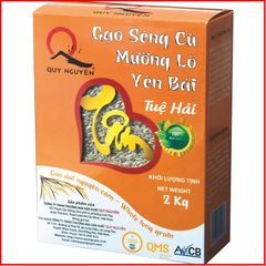 Gạo lứt trắng Séng Cù Mường Lò Yên Bái Hộp 2kg chùa Long Hương