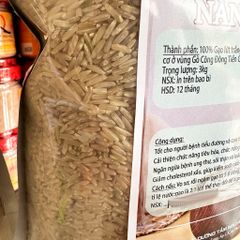 Gạo lứt trắng nàng hoa TN Gò Công hữu cơ túi 3kg
