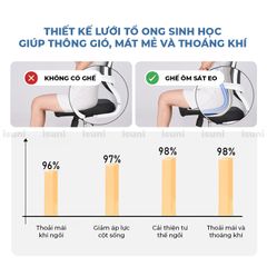 [BẢN VIP PRO] Ghế Công Thái Học Điều Chỉnh Tư Thế Ngồi Isuni Chống Gù Lưng Cho Bà Bầu, Dân Văn Phòng
