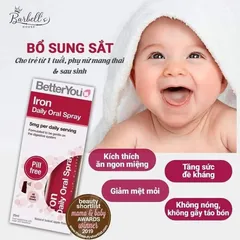 Sắt xịt Better You Iron 5mg – Bổ sung sắt hữu cơ dạng xịt, dễ hấp thu cho trẻ từ 1 tuổi và người lớn