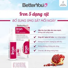 Sắt xịt Better You Iron 5mg – Bổ sung sắt hữu cơ dạng xịt, dễ hấp thu cho trẻ từ 1 tuổi và người lớn