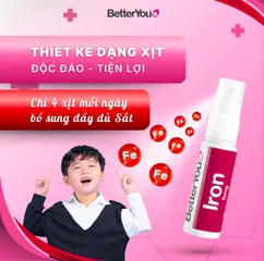 Sắt xịt Better You Iron 5mg – Bổ sung sắt hữu cơ dạng xịt, dễ hấp thu cho trẻ từ 1 tuổi và người lớn