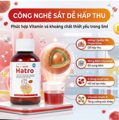Siro bổ sung sắt và Vitamin nhóm B, giảm nguy cơ thiếu máu cho trẻ Fer + Multi Hatro (120ml)