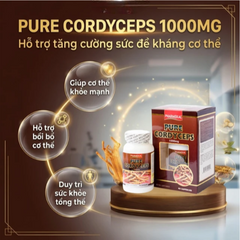 Viên uống Đông trùng hạ thảo giúp tăng cường sức đề kháng Pure Cordyceps Pharmekal (60 viên)