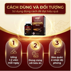 Viên uống Đông Trùng Hạ Thảo tăng cường sức đề kháng, giảm mệt mỏi DrLife Cordyceps 1500mg (60 viên)