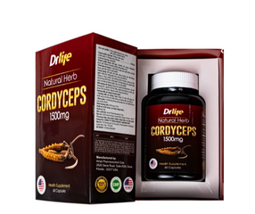 Viên uống Đông Trùng Hạ Thảo tăng cường sức đề kháng, giảm mệt mỏi DrLife Cordyceps 1500mg (60 viên)