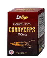 Viên uống Đông Trùng Hạ Thảo tăng cường sức đề kháng, giảm mệt mỏi DrLife Cordyceps 1500mg (60 viên)