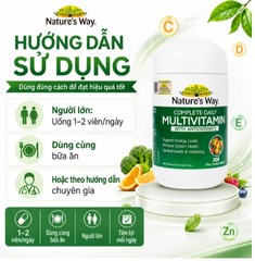 Viên uống bổ sung Vitamin và khoáng chất, giúp tăng đề kháng Nature's Way Complete Daily Multivitamin(Hộp 200 viên)