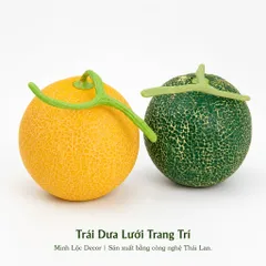 Trái Dưa Lưới trang trí Xanh/ Vàng Trang Trí Cao Cấp | Trái Cây Nhựa foam, Trái Cây trang trí, Trái Cây Mô Hình