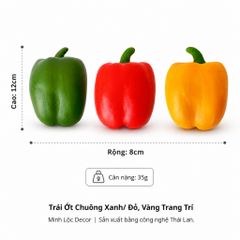 Trái Ớt Chuông Xanh/ Đỏ/ Vàng Trang Trí | Trái Cây Nhựa foam, Trái Cây trang trí, Trái Cây Mô Hình