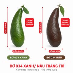 Trái cây giả, 1 trái bơ 034, trái cây mô hình, quả giả - trang trí nhà cửa