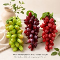 Chùm Nho Lớn Xanh/ Tím/ Đỏ (60 trái) trang trí | Trái Cây Nhựa foam, Trái Cây trang trí, Trái Cây Mô Hình