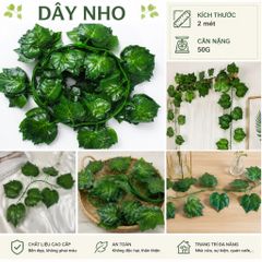 Dây nho dài (2m) mô hình Việt Nam công nghệ Thái Lan GIỐNG THẬT 99% | Trái Cây Nhựa foam, Trái Cây trang trí