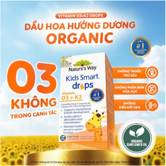 Siro hỗ trợ hấp thu canxi, giúp xương, răng chắc khỏe Nature's Way Kids Smart Drops Vitamin D3+K2 (Hộp 11ml)