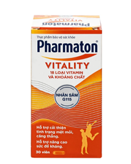 Viên uống bổ sung năng lượng Pharmaton Vitality Sanofi hỗ trợ cải thiện tình trạng mệt mỏi, căng thẳng, nâng cao sức đề kháng (30 viên)