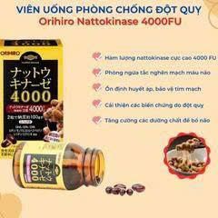Viên uống Orihiro Nattokinase 4000FU Hỗ Trợ Phòng Ngừa Tai Biến 60 Viên Nhật Bản