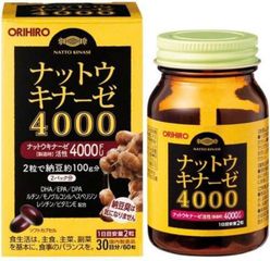 Viên uống Orihiro Nattokinase 4000FU Hỗ Trợ Phòng Ngừa Tai Biến 60 Viên Nhật Bản