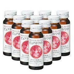 Nước uống đẹp da dưỡng trắng Shiseido Pure White hộp 10 chai x 50m, giúp nuôi dưỡng làn da trắng mịn, tươi trẻ từ sâu bên trong.