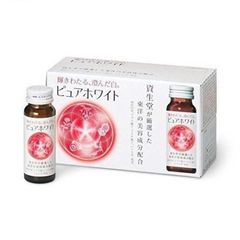 Nước uống đẹp da dưỡng trắng Shiseido Pure White hộp 10 chai x 50m, giúp nuôi dưỡng làn da trắng mịn, tươi trẻ từ sâu bên trong.