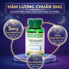 Giúp ngủ ngon Nature's Bounty Melatonin5mg USA 60 viên