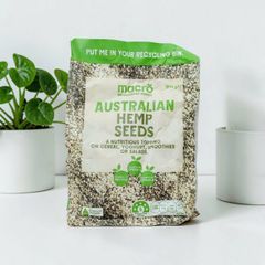 Hạt Gai Dầu Macro Australian Hemp Seeds 200g Hạt Gai Dầu Úc Nguyên Chất Đóng Gói 200g Tiện Dùng