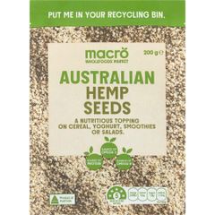 Hạt Gai Dầu Macro Australian Hemp Seeds 200g Hạt Gai Dầu Bóc Vỏ Giàu Chất Xơ Protein Thực Vật