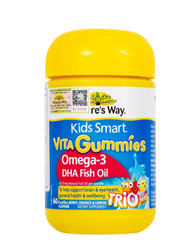 Viên nhai hỗ trợ bổ não Kids Smart Vita Gummies Omega-3 DHA Fish Oil Nature's Way (60 viên)