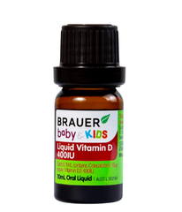 Siro bổ sung vitamin D3 tăng cường hấp thụ canxi Brauer Baby & Kids Liquid Vitamin D 400IU (10ml)