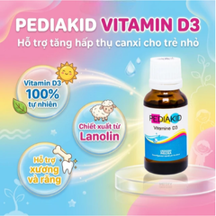 Siro hỗ trợ tăng hấp thụ canxi Pediakid Vitamin D3 (20ml)