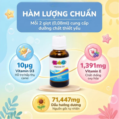 Siro hỗ trợ tăng hấp thụ canxi Pediakid Vitamin D3 (20ml)