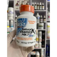 [MỸ] Viên natural Vitamin K2 as MK-7 with MenaQ7 100mcg 60 viên Doctor's Best giúp hỗ trợ xương