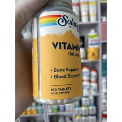[MỸ] Viên vitamin K 1 ( phylloquinone) 100mcg Solaray 100 viên Bổ sung chế độ ăn uống, thuần chay.