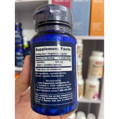 [MỸ] Viên L-Carnitine 500mg Life extension 30 viên Giúp Duy Trì Quá Trình Chuyển Hóa Năng Lượng Tế Bào